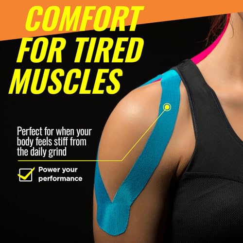 Kinesiology Tape – Elastic Muscle Support Tape 2" x 16 ft – 3 Rolls (Black, Blue, Pink)