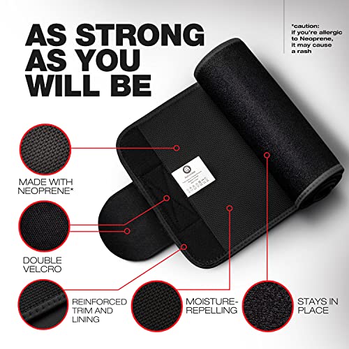 Waist Trimmer & Trainer Belt - Adjustable Fit - Red Medium