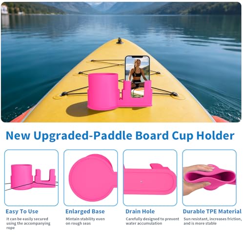 2-in-1 Paddleboard Cup Holder - Pink | Stable Drink & Phone Holder