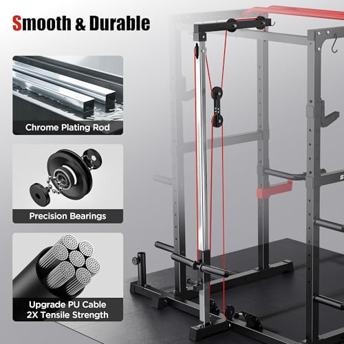 Multi-Functional Power Rack with Pulley System - Red