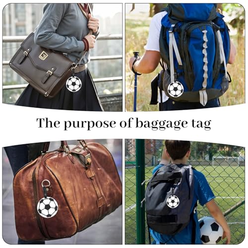 Soccer Ball Luggage Tags - 2-Pack PVC Travel Identifiers