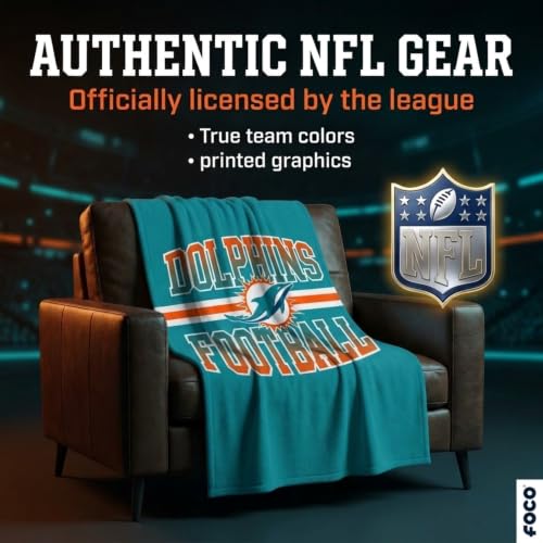 Miami Dolphins NFL Micro Raschel Plush Throw Blanket - 45x60