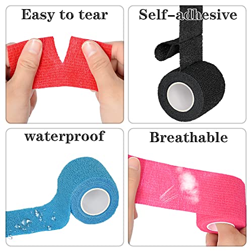 8-Pack 2" x 5 Yards Self-Adhesive Cohesive Bandage Wrap - Blue