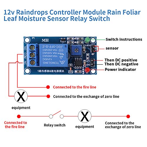 12V Adjustable Rain Detection Sensor Module for Weather Monitoring