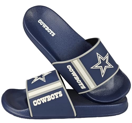 Dallas Cowboys Slides for Men - Water Resistant EVA Foam Sandals - Large