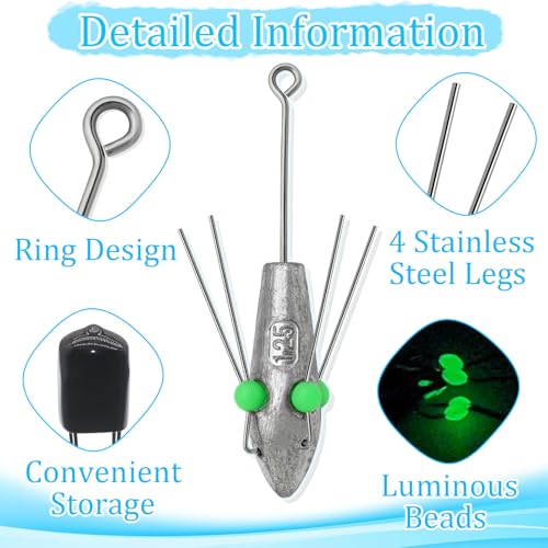 2.8oz (80g) 5Pcs Sputnik Lead Fishing Sinkers Long Tail Spider Weights