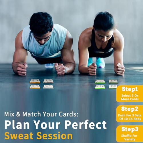 Dumbbell Workout Cards - 62 Large Exercise Cards for Strength Training