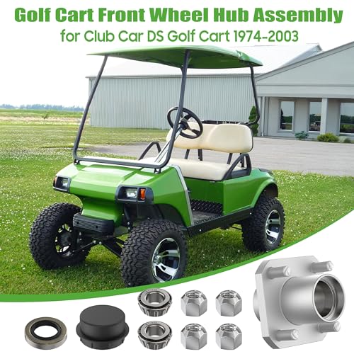 10L0L 2 Pack Front Wheel Hub Assembly Kit for Club Car DS Golf Cart 1974-2003