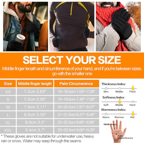 Waterproof Winter Gloves with Cotton Layer - Jet Black, X-Small