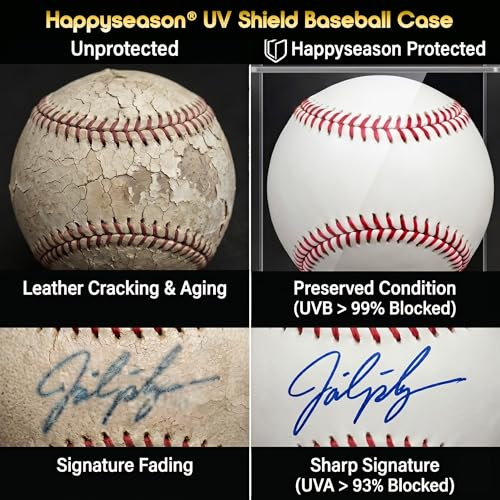 Baseball Display Case with UV Protection & Solid Wood Base