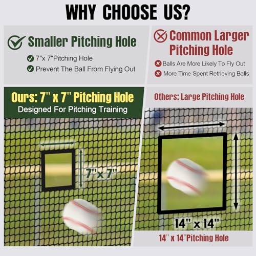 30ft Portable Baseball Batting Cage with Reinforced Netting