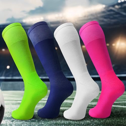 XZQTIVE Fluorescent Green Youth & Adult Baseball & Softball Socks – Solid Colors, Medium