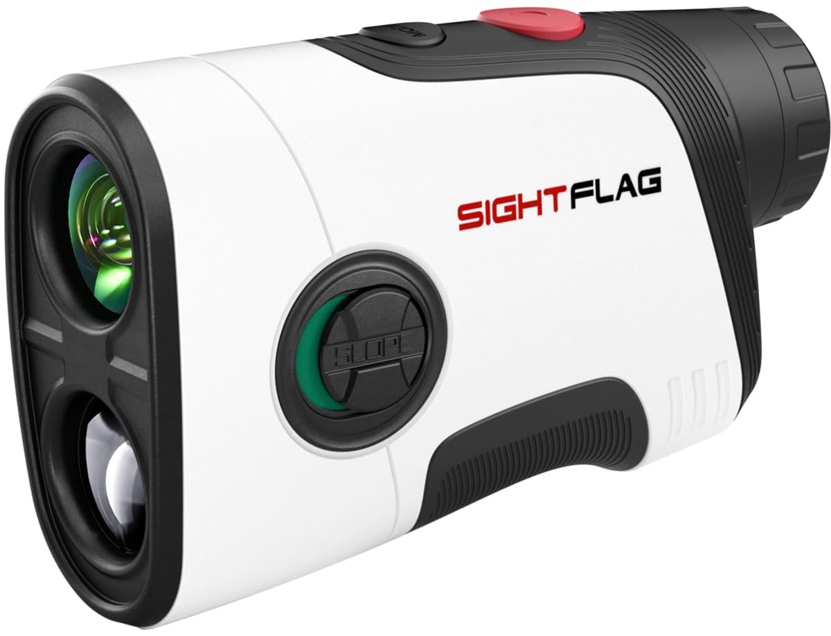 SIGHTFLAG GF2 Golf Rangefinder with Slope, 1300 Yards Laser Range Finder, 7.5X Magnification, Flag Pole Locking Vibration 0.3 Yard Accuracy Rechargeable Magnetic Golf Accessories Gift for Men Women