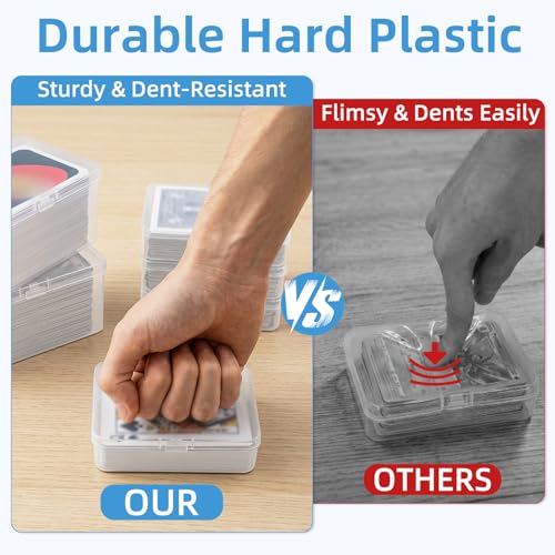 Playing Card Storage Box Set of 6 - Clear Plastic Organizer with Snap Lid