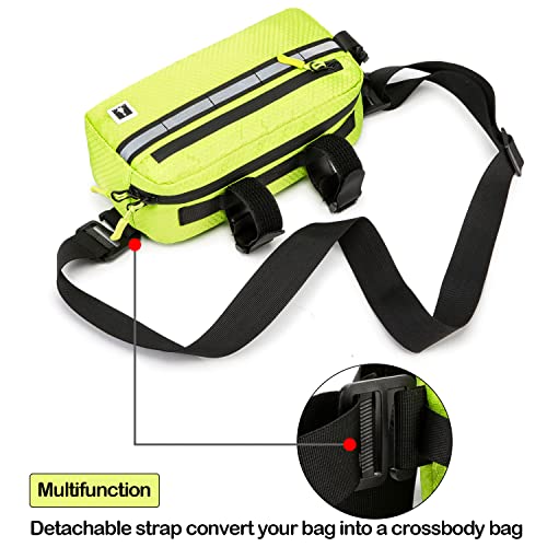 Waterproof Bike Handlebar Bag with Reflective Strips - Neo Green