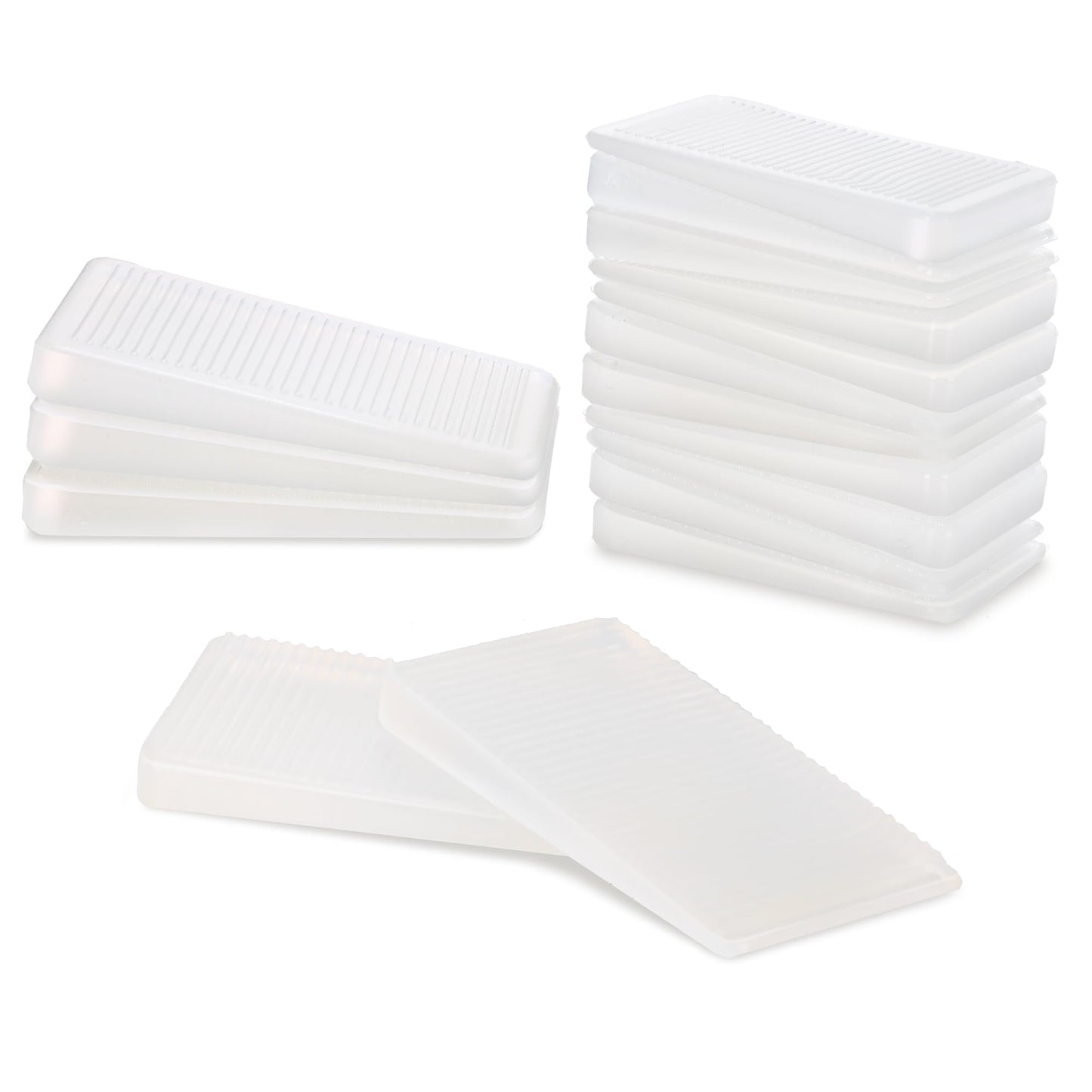 Furniture Levelers, Flexible Plastic Shims Furniture Leveling Wedge Shims Anti-Wobble Pad for Chair Table Couch Bed Toilet for Home Improvement (Clear, 20 Pack)