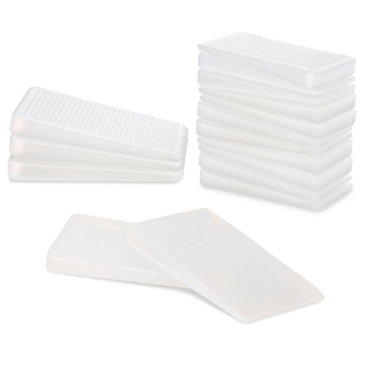 Furniture Levelers, Flexible Plastic Shims Furniture Leveling Wedge Shims Anti-Wobble Pad for Chair Table Couch Bed Toilet for Home Improvement (Clear, 20 Pack)