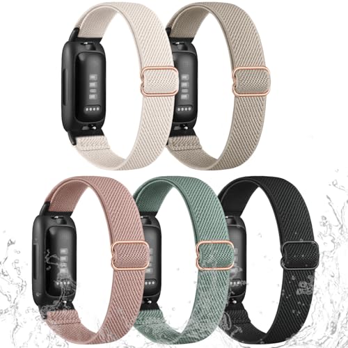 Stretch Nylon Band for Fitbit Inspire 3 — 5 Pack Replacement Bands