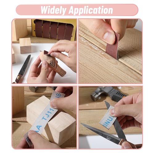 Bates- Emery Cloth Roll, 1" x 20 FT, 5 Pack, 150/240/320/400/600 Grit, Abrasive Sandpaper Roll of Sandpaper Set with Dispenser, Emery Cloth for Metal, Wood, Polishing