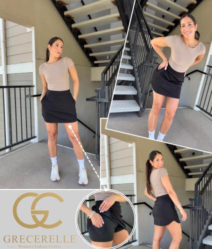 GRECERELLE Summer Dolphin Active Skirt for Golf Tennis Hiking & Workout XX-Large Black