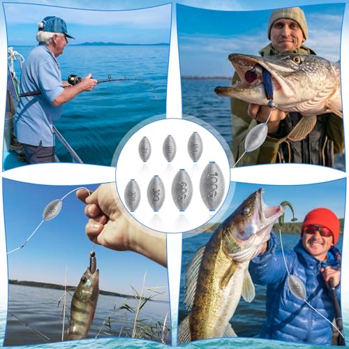 Bullet Egg Sinkers Fishing Weights - 1/4oz, 20pcs
