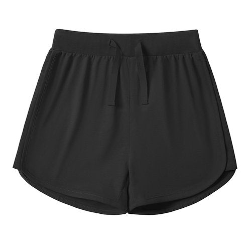 Kid Nation Girls Athletic Shorts Cotton Girls Running Shorts with Pockets Drawstring Kids Soccer Gym Workout Sports Active Shorts Black 10-12 Years