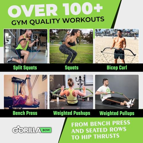 Gorilla Bow Original Portable Home Gym - 330 lbs Resistance, Green