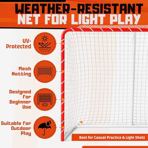 54" x 44" Street Hockey Goal - Lightweight Steel Frame Net