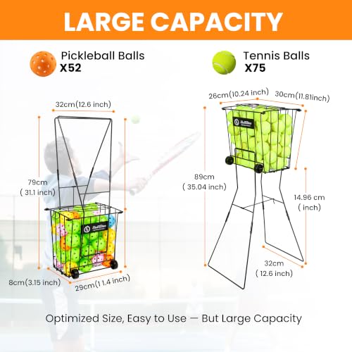 Portable Tennis Ball Hopper with Handle - Large Size