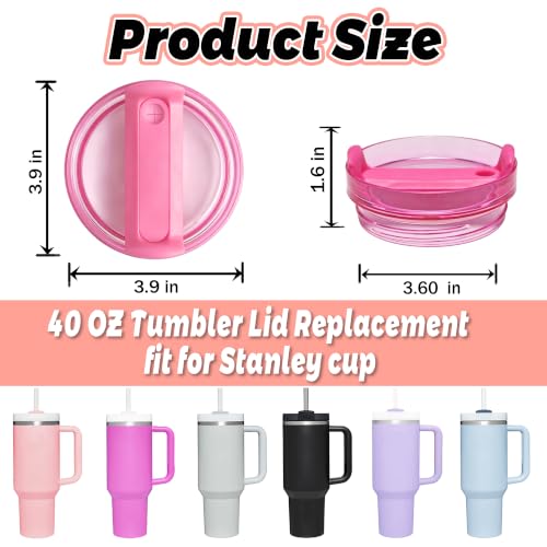 40 oz Tumbler Replacement Lid - Splash-Proof Sliding Lid - Hot Pink