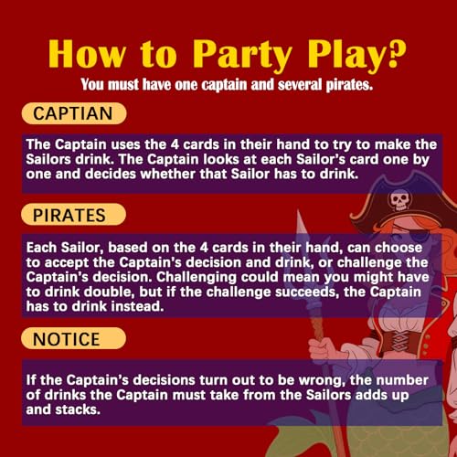 Pirate Themed Drinking Card Game for Adults - 3-10 Player Party Game