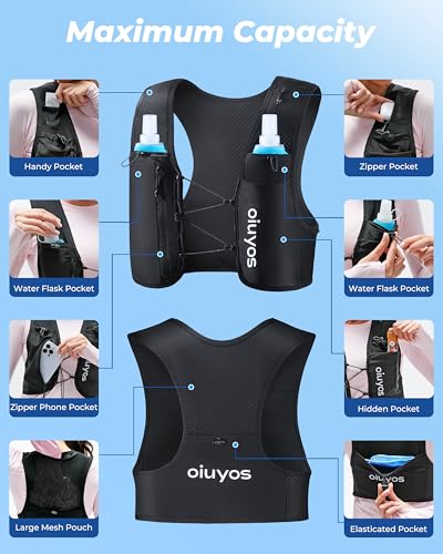 Running Hydration Vest with 2 Soft Water Bottles - Small
