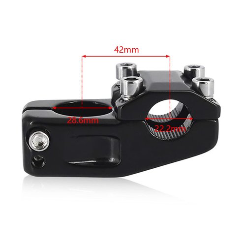 SENQI BMX Bike Stem Aluminum Alloy Fixed Gear Bicycle Stem 28.6x22.2mm, Black