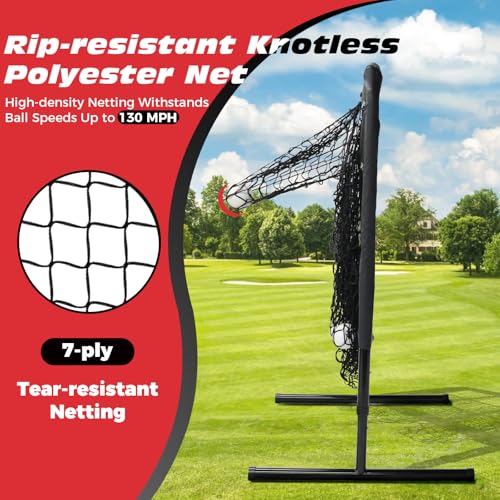 Bearwill 9-Hole Pitching Net with 18x22 Strike Zone — 39/42/45in Adjustable, Easy Setup