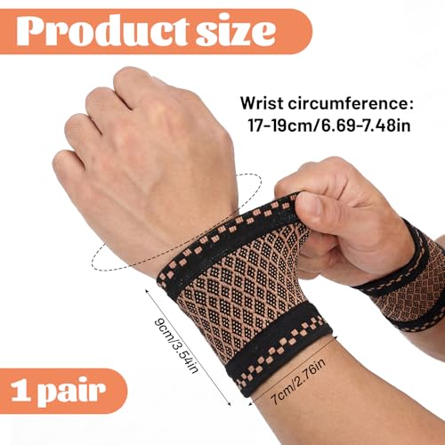 Wrist Compression Sleeve - 2 Pack, Small Size Elastic Support