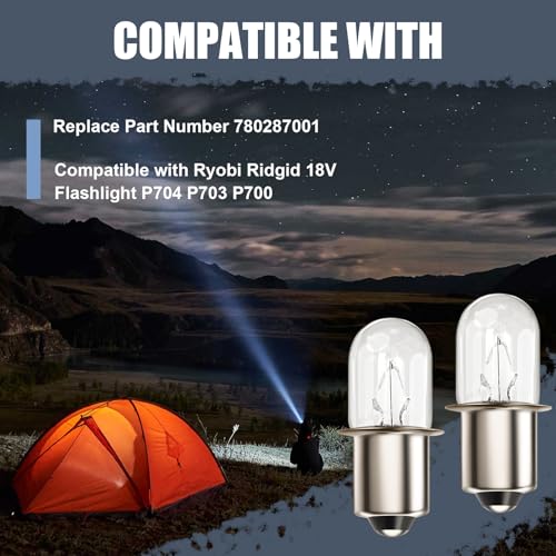 Flashlight Bulbs Replacement S6 Shape P13.5S Base - 2 Pack