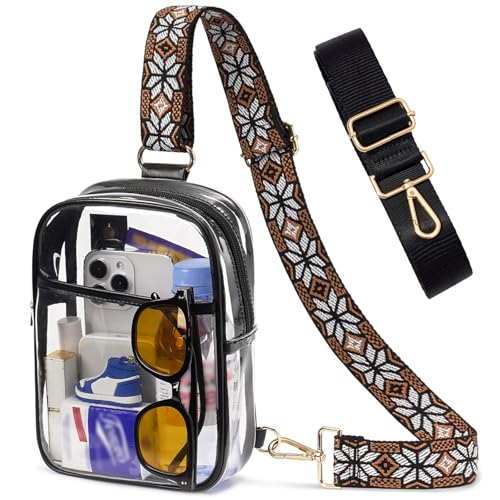 Clear Crossbody Sling Purse for Stadium Events – 12x6x12