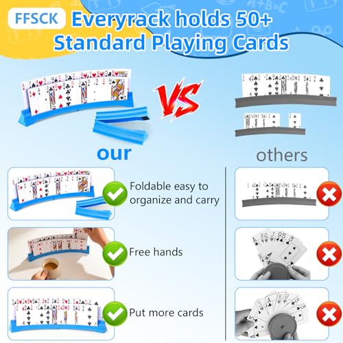 Pack of 6 Foldable Card Holders for Kids & Game Players, Collapsible Playing Card Cases