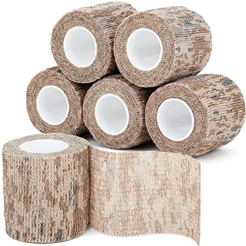 Treaful Desert Camo Wraps Tape 2in x 14.8ft Self-Adhesive Camouflage Bandage