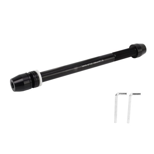 Focket Trainer Thru Axle, Aluminium Alloy Thru Axle Adapter Rear Wheel Skewer for Indoor, Trainer for Road Mountain Bike, Length 142mm to 148mm Boost, for M12x142 to M12x148mm Hub