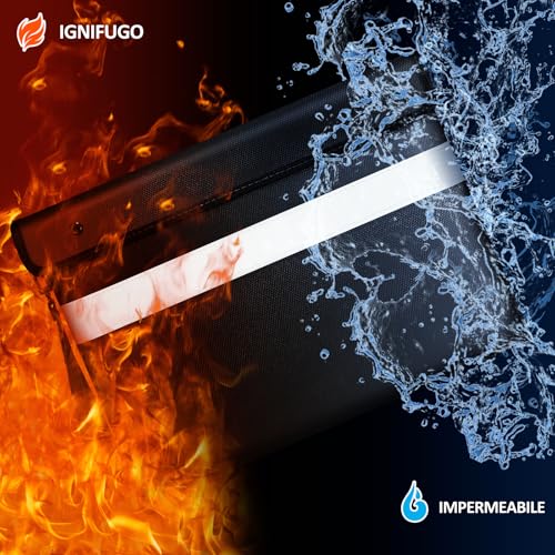 Vailoin Fireproof Document Bag with Waterproof Zipper,6200¡ÆF Insulated Fire Water Proof Money Pouch,Fireproof Envelopes for Cash,Fire Proof Bag for Important Documents, Valuables(13.9"x10.6",Black)