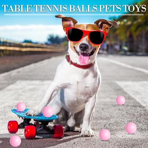 20 Pack Table Tennis Balls - 40mm Light Pink with Organizer Bag