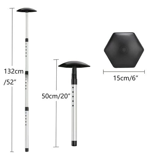 Meichoon Golf Travel Bag Support Pole 4-Section Adjustable Support Rod 20-52" for Golf Club Protection Durable Aluminum Alloy Golf Bag Accessory TP16