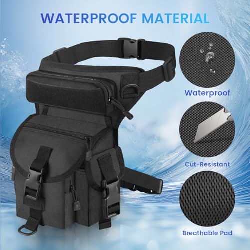 Meejaa Waterproof Hiking Waist Pack with Adjustable Belt & Multiple Pockets