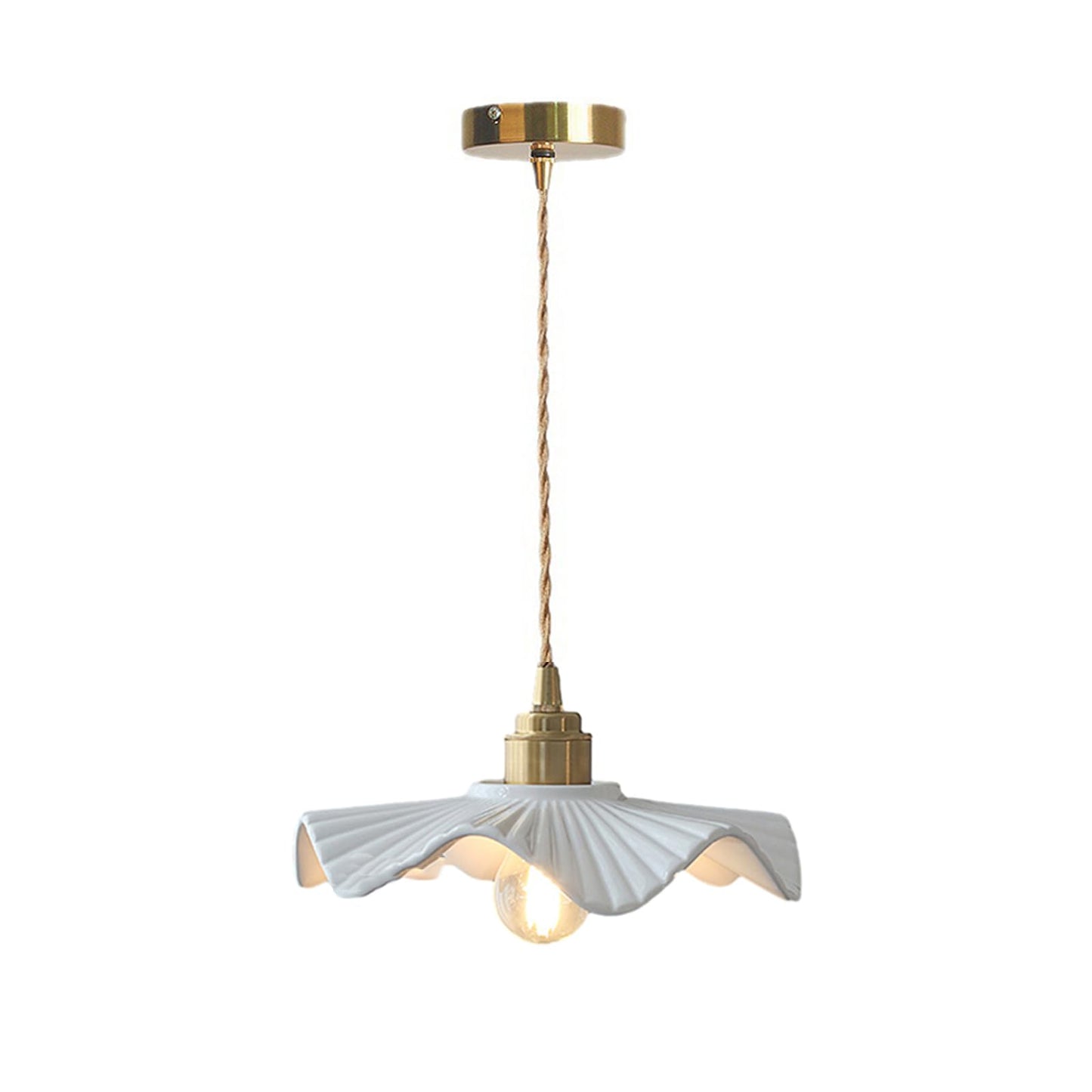 H XD GLOBAL E26 Modern Minimalist Creative White Ceramic Pendant Light Chandelier, Dining Room Hanging Lamp, Bedroom Bedside Bar Hanging Light,Living Room Pendant Lamp