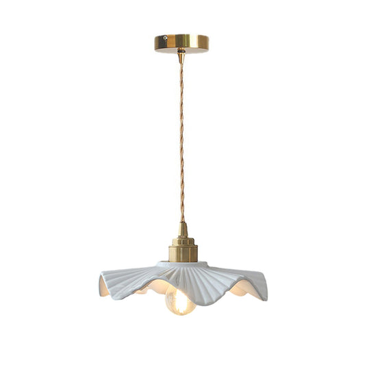 H XD GLOBAL E26 Modern Minimalist Creative White Ceramic Pendant Light Chandelier, Dining Room Hanging Lamp, Bedroom Bedside Bar Hanging Light,Living Room Pendant Lamp