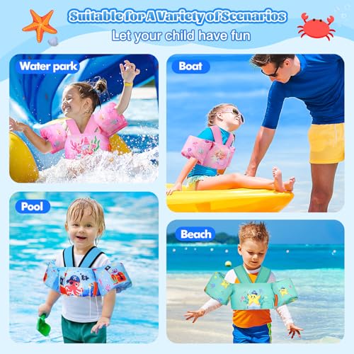 MoKo Toddler Swim Vest Arm Floats 20-50 lbs - Water Wings for Kids