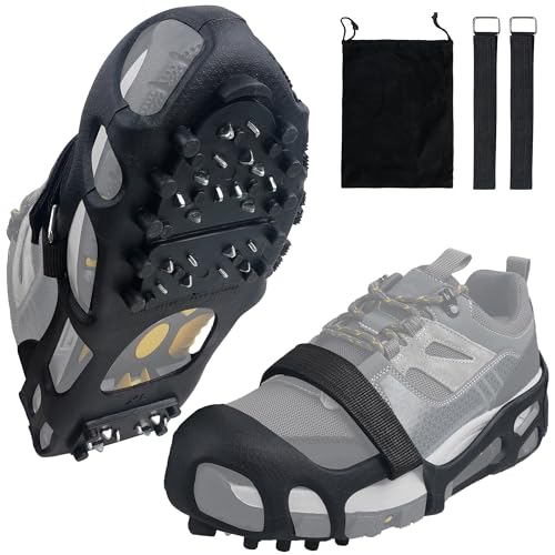 VATEICO X-Large Ice Cleats for Snow Shoes and Boots - 28 Spikes, Unisex, Size US Women 11.5-14 / Men 10-13