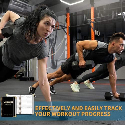 Fitness Workout Journal & Log Book - A5 Size, Black