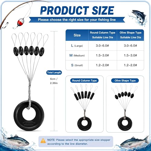 Fishing Bobber Stopper Rings - 1200 Pcs Small Oval Shape